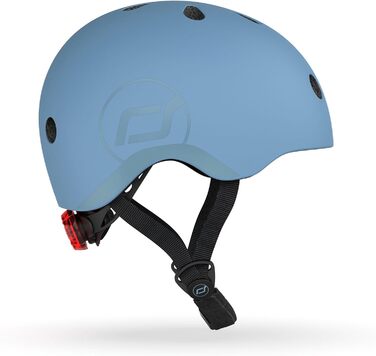 Дитячий шолом Scoot and Ride з регульованими ремінцями, матове покриття, розміри S і M, LED-світло, м'яка флісова підкладка для безпеки