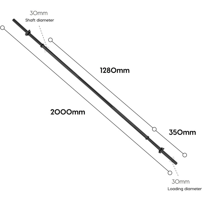 Штанга Vera - 120/150/200см, сталь 30мм, 70-90кг, зірка