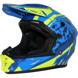 Мотошолом protectwear Crosshelm Endurohelm R710X, синьо-жовтий