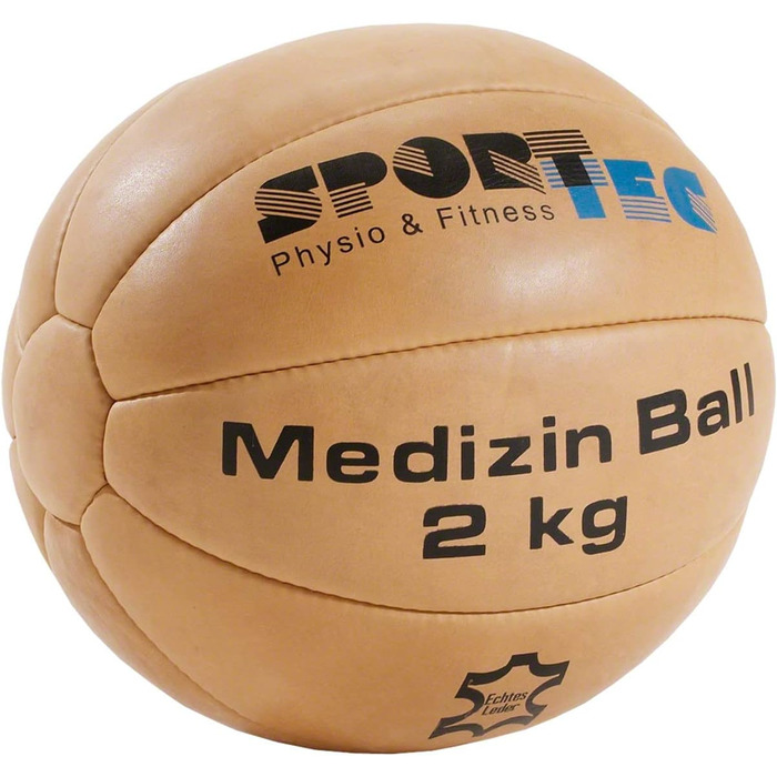 Спортивний м'яч для фітнесу Sport-Tec Medicine Ball М'яч для обтяження Rehaball виготовлений з натуральної шкіри (2,0 кілограма)