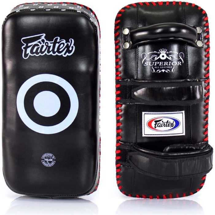 Накладки для кікбоксингу Fairtex Thai Superior - чорна/червона шкіра