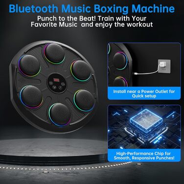 Розумний музичний бокс-машина настінна з Bluetooth, LED підсвіткою, 12 режимами швидкості, для дітей та дорослих