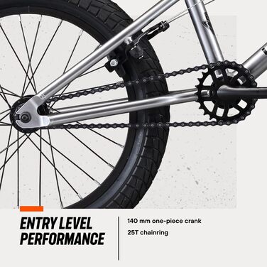 Велосипед Mongoose Legion L18 Freestyle Sidewalk BMX для дітей, срібло