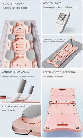 Дошка для пілатесу, Дошка для реформування пілатесу, Основне обладнання для тренувань, Складна дошка для пілатесу, Багатоцільовий ролик, Домашня дошка для тренувань, Дошка для фітнесу, Портативне обладнання для пілатесу, Вправи (рожевий)