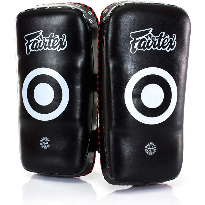 Накладки для кікбоксингу Fairtex Thai Superior - чорна/червона шкіра