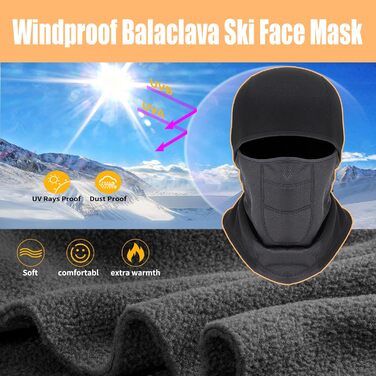 Маска флісова Voofly Balaclava Windproof Ski Black