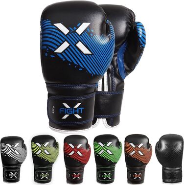 Дитячі боксерські рукавички FightX Junior 170 г, сині, PU, для тренувань та спарингів, для хлопчиків і дівчаток, MMA