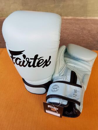 Боксерські рукавички Fairtex Натуральна шкіра Пастельно-сині 16 унцій