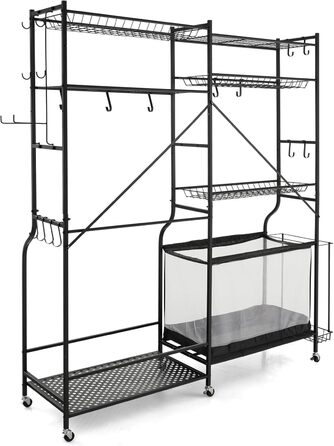 Органайзер для гольфу COSTWAY 5 в 1 з колесами, полицями та гачками