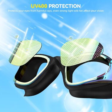 Окуляри для плавання з антифогом і UV-захистом для дорослих (чоловіків і жінок)