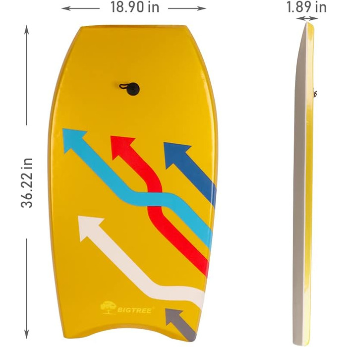 Дошка для плавання BIGTREE Body Board, 94 см, ремінець, стиль 2