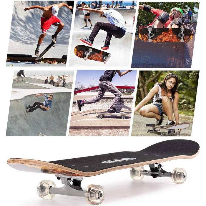 Скейтборд Cruiser Longboard, 8-шарова кленова дека, 31 дюйм