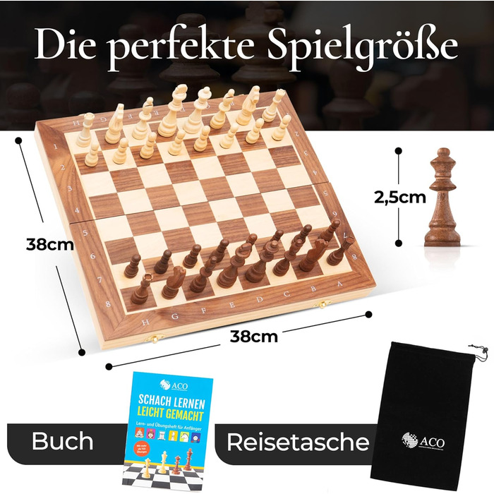 Шаховий набір ACO складний магнітний горіх з дорожньою сумкою