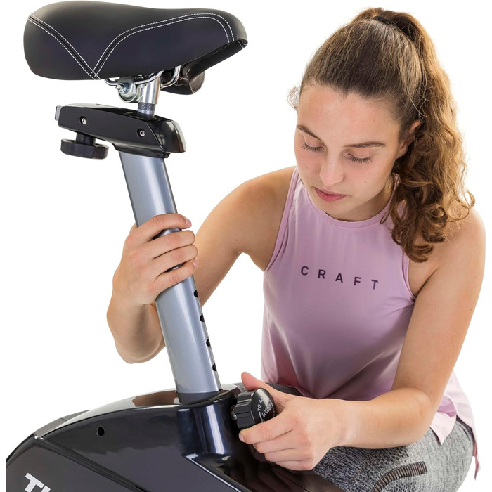 Велотренажер Tunturi FitCycle 50i/70i з LCD монітором Ергометр з додатком (Tunturi Routes & Zwift) Домашній тренажерний велосипед на 32 кроки, датчик серцевого ритму, вантажопідйомність 150 кг Tunturi Fitcycle 70i