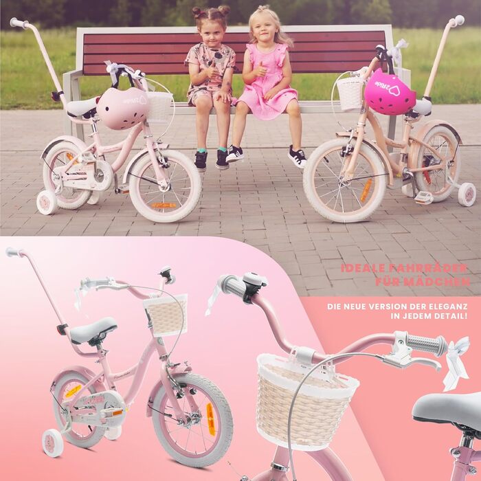 Велосипед Sun Baby Bicycle Flower, колеса на вибір, зі штангою, 2-6 років