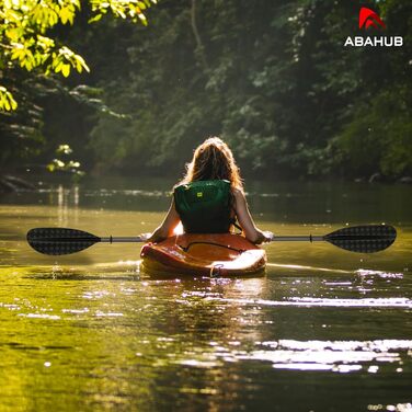 Карбонове весло для каяка Abahub 220–240 см, регульоване, з ремінцем, легке, для каякінгу та каное, пластикове лезо, чорне/біле/синє/зелене/помаранчеве/жовте/бірюзове (квадратний карбоновий малюнок)