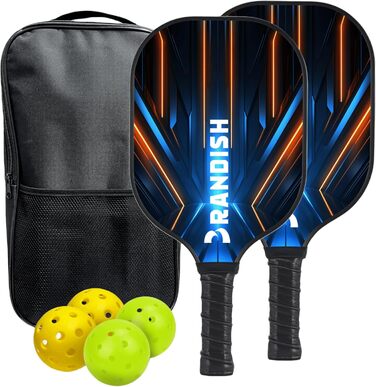 Ракетки Pickleball скловолокно, 2 ракетки, 4 м'ячі, сумка, унісекс