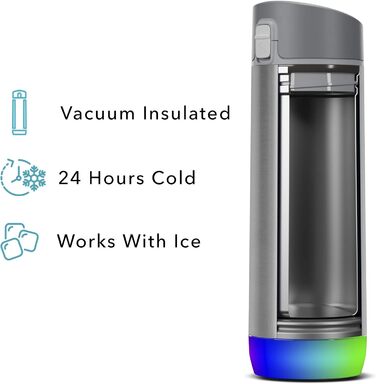 Розумна пляшка для води Hidrate Spark PRO з підсвіткою, відстеженням гідратації, 483 мл, нержавіюча сталь