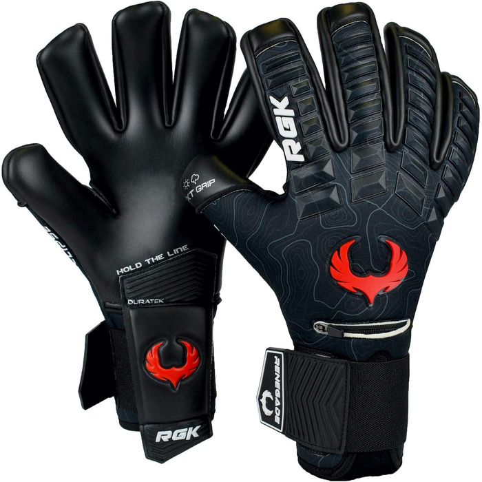 Професійні воротарські рукавички Renegade GK Eclipse з захистом пальців, розміри 7-12, контактне покриття 4+3 мм, максимальне зчеплення, захист і комфорт для чоловіків, дорослих і підлітків