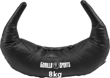 Сумка GORILLA SPORTS 8кг, Шкірозамінник, Чорна, Фітнес, Силові трен.