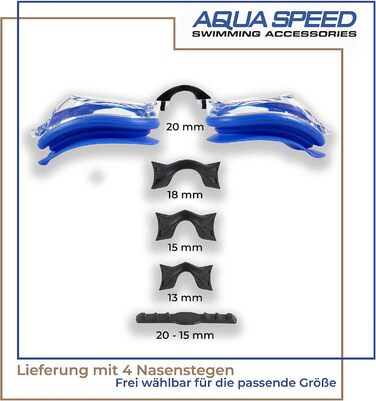 Окуляри для плавання Aqua Speed за рецептом - LUMINA - Діоптрії для дорослих з короткозорістю ліва та права лінзи індивідуально підбираються відповідно до ваших побажань (3rd Lumina / синій / незатонований)