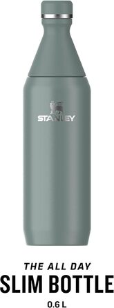Термос пляшка Stanley All Day Slim 0.6 л, нержавіюча сталь, зберігає холод до 11 годин, BPA Free, герметична, для води, мийка в посудомийці, Shale
