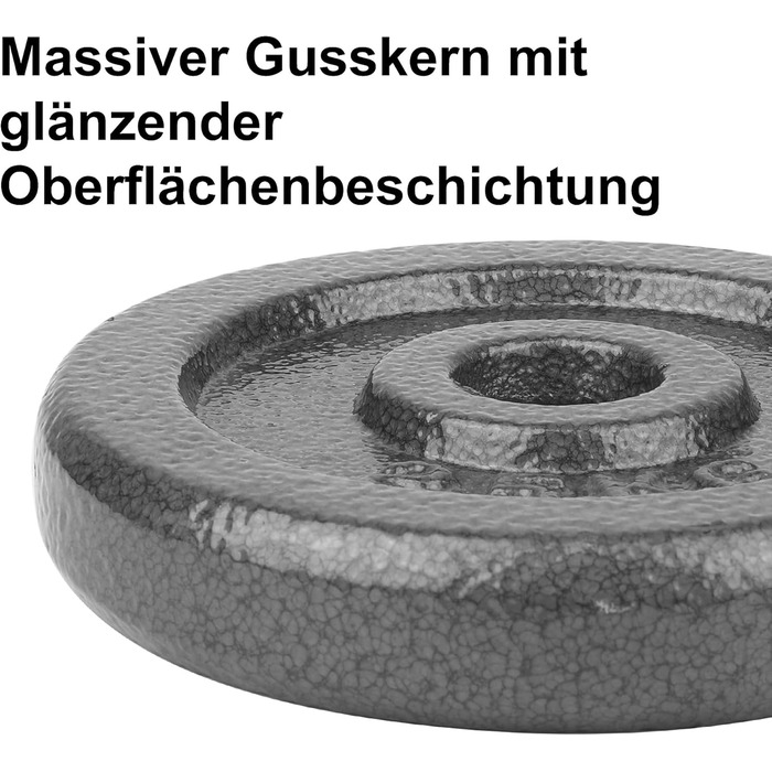 Вагові пластини Manuel 27 мм, набір обважнювачів для штанги з 2 шт. , гирі для гантелей 1 дюйм, вагова пластина з покриттям із сірого чавуну - фітнес-обладнання для дому ((g) 4 x 1.25 кг)