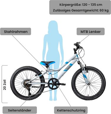 Велосипед Galano 20 7-швидкісний MTB GA20 (сірий/синій, 26 см)