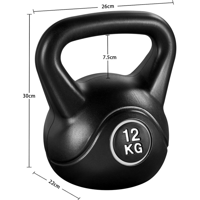 Гиря Yaheetech Kettlebell Sport з пластиковим покриттям 6-20 кг Обважнювачі для махових гантелей Гантель для силових тренувань і кросових тренувань (12,0 кілограмів)