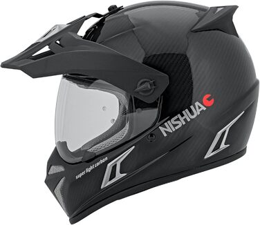 Мотоциклетний шолом Enduro Carbon Evo, ECE сертифікований, ударостійкий, легкий, вентиляція, чорний карбон, розміри S-XL