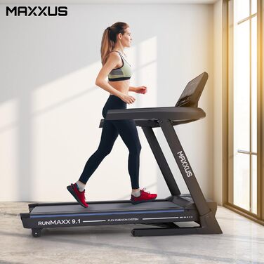 Бігова доріжка MAXXUS RunMaxx 9.1 - 20 км/год, 36 програм, 7.5 к.с., чорна