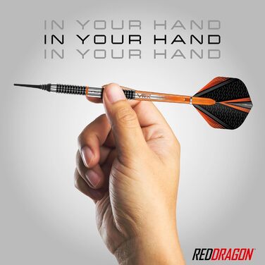 Дротики для дартсу Red Dragon Amberjack Softip 18 г – професійний набір з перами та стрижнями