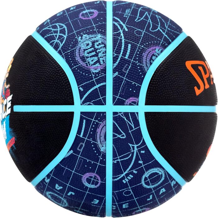 Куля для корту Spalding Space Jam Tune 84560Z Жіночі, дитячі, чоловічі баскетбольні м'ячі 84560Z7 Чорний ЄС (7 Велика Британія)