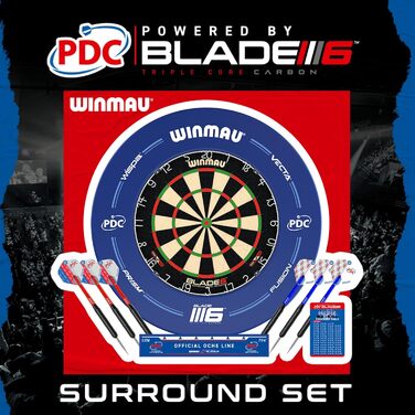 Дошка для дартсу WINMAU Blade 6 - професійна щетина, турнірний набір