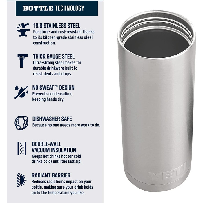 Термос пляшка YETI Rambler з кришкою Hotshot, чорний, 532 мл
