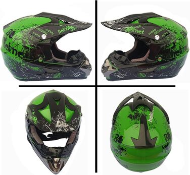 Дитячий мотокросовий шолом Fullface MTB з ABS, чоловічий/жіночий мотоциклетний шолом для даунхілу, квадроцикла, з окулярами та рукавичками