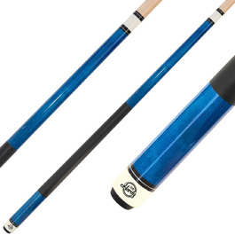 Серія Hardy Pool Billiard Cue Uni, більярдні киї зі штучної шкіри зі штучною шкірою, довжина кия 147 см, багатошарова професійна клейка шкіра 12,5 мм, швидкознімна пряжка з нержавіючої сталі, синій, сірий, чорний (синій)