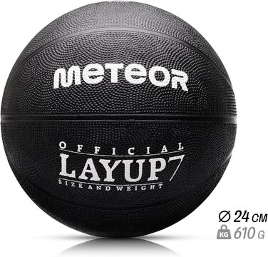 Дитячий міні-баскетбольний м'яч meteor Layup Розмір 5 6 7 ідеально підходить для дитячих рук дітей 4-8 років Ідеальний баскетбол для тренувань М'який баскетбол з чіпкою поверхнею (розмір 7 (чоловіки), чорний)