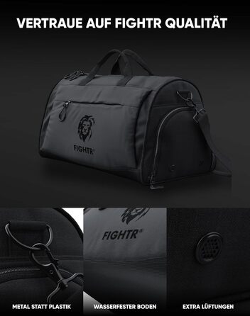 Сумка спортивна FIGHTR з відділенням для взуття (All Black, M)