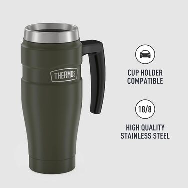 Термокружка Thermos Stainless King 473 мл, армійсько-зелена, нержавіюча сталь