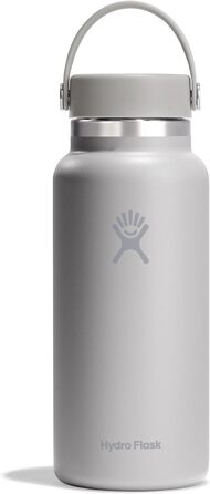 Гідрофляга HYDRO FLASK Wide Mouth 946 мл – ізольована спортивна пляшка з нержавіючої сталі з кришкою Flex Cap, не протікає, для води, термобутилка, колір Birch, можна мити в посудомийці