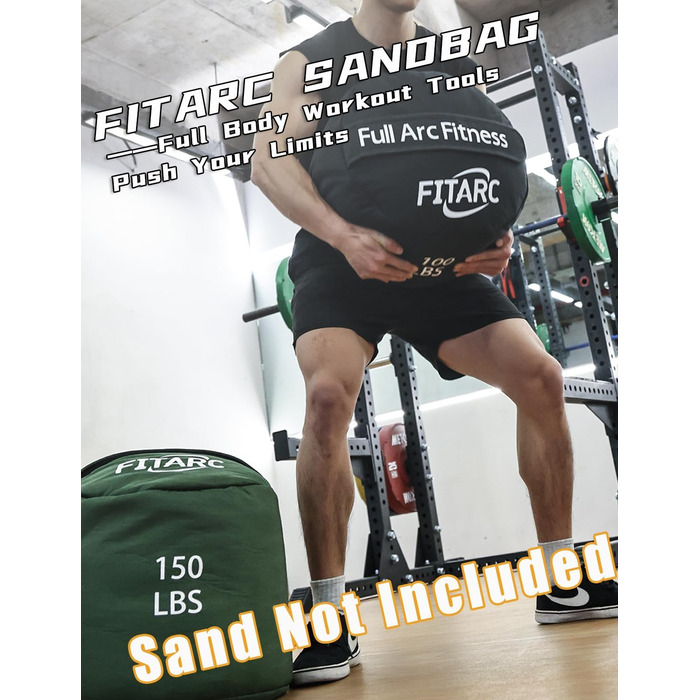 Тренувальний мішок Fitarc Sandbag 150 фунтів, без піску, чорний