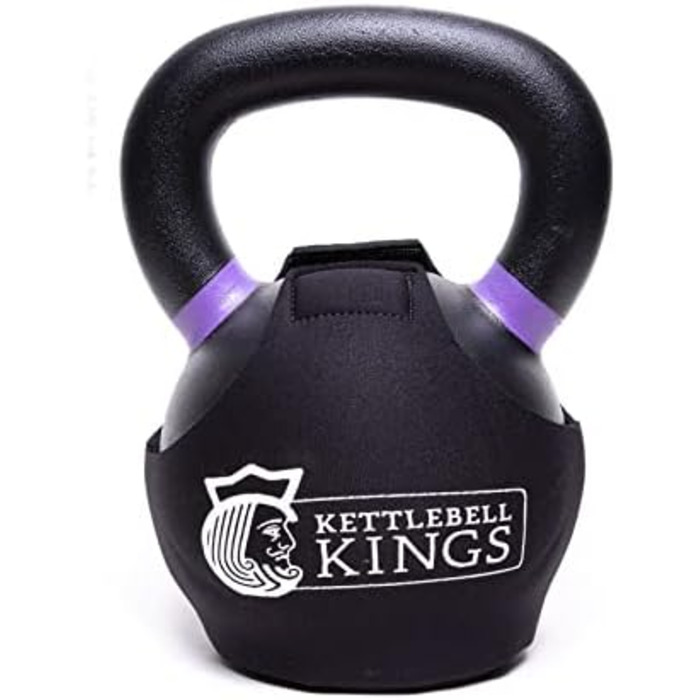 СПЕЦІАЛЬНО ДЛЯ ПРОДУКТІВ KETTLEBELL KINGS - Обгортка для гирі з пудровим покриттям - LB - Чохол для гирі для підлоги з неопреновим рукавом 3 мм для тренажерного залу або домашнього фітнесу Захист гирі (70 фунтів)