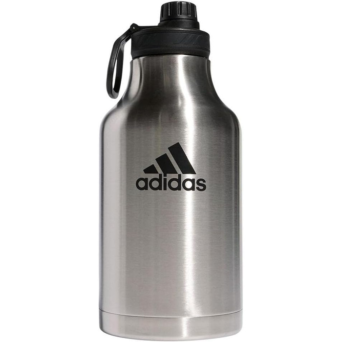 adidas термобутилка 2 л, метал, подвійна ізоляція, 18/8 нерж. сталь, для гарячих та холодних напоїв, чорна