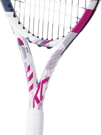 Ракетка Babolat Evo Aero Lite - біла/рожева, натягнута, розмір 0