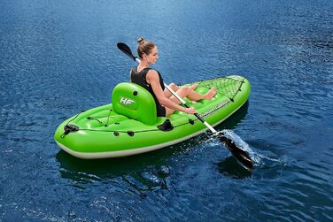 Надувний каяк Bestway Hydro-Force Koracle для риболовлі, комплект: ручний насос, весло, сумка, 1-місний човен, різні стилі