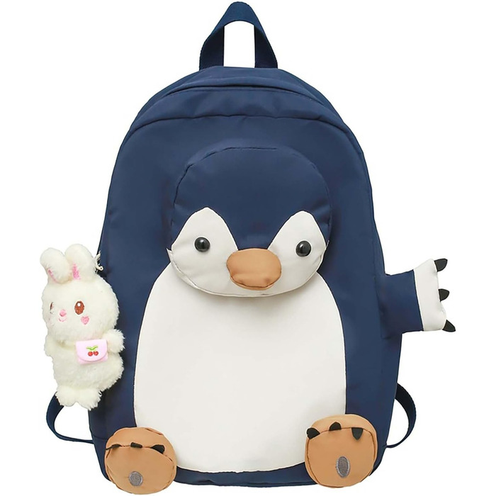 Рюкзак Girl Penguin з підвіскою, синій, One Size