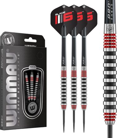 Дротики WINMAU Advance 500 24G червоні з крилами та стеблами