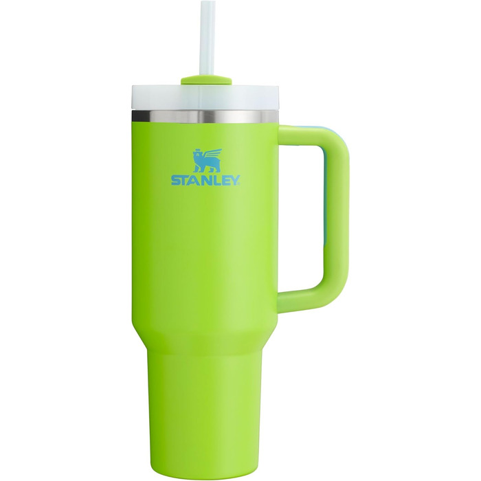 Термокружка STANLEY Quencher H2.0 з нержавіючої сталі, вакуумна ізоляція, кришка та трубочка, 1,2 л, яскраво-жовта, для води, чаю, кави та смузі