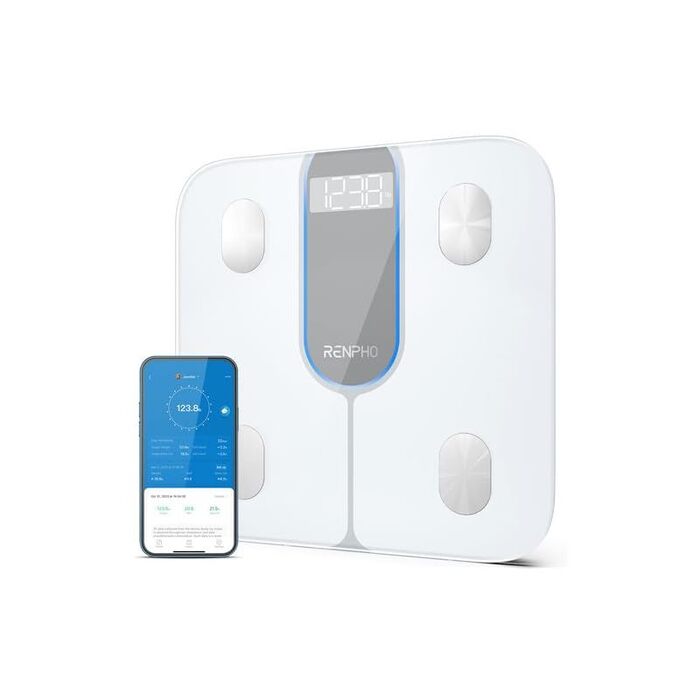 Розумні ваги RENPHO Elis 1C з Bluetooth, аналізом складу тіла, вимірюванням жиру, ІМТ, цифровим дисплеєм та додатком для фітнесу вдома